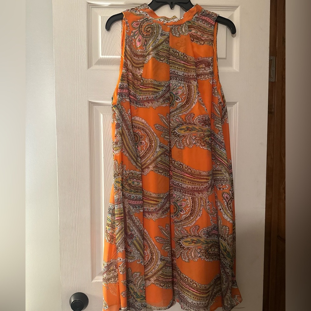 Signature by Robbie Bee Orange Paisley Dress